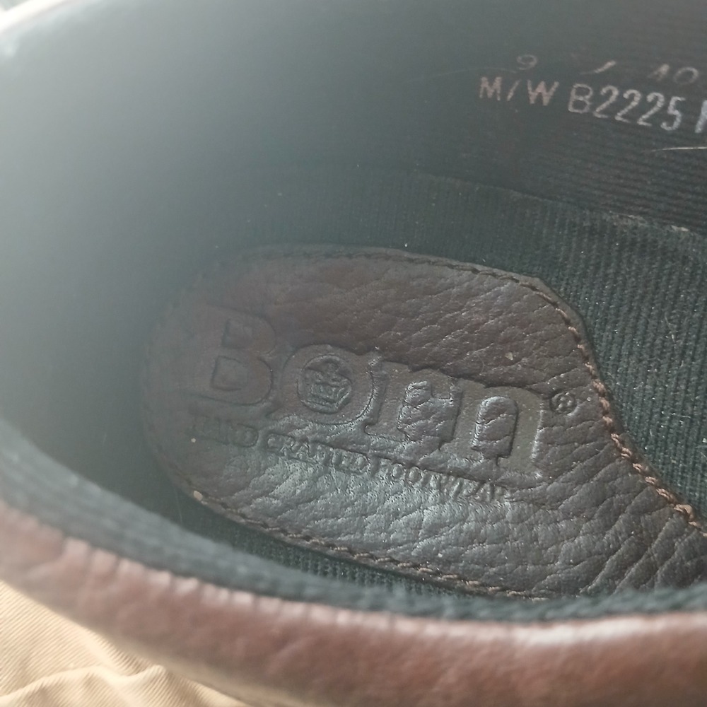 Born Leather Slip On Loafers 9 Brown Handcrafted Pebbled B2225 H9 Gorpcore - Picture 5 of 10